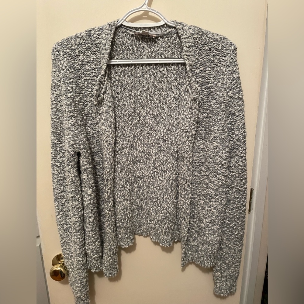Loft blue and white size medium cardigan sweater.